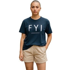 Mango Basics tee shirt scoop neck navy blue FYI  Follow Your Intuition size XS